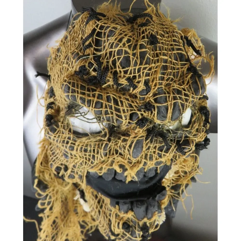 Scarecrow Creepy Mask‎ Full Head Cover Halloween Costume Mask68-Tan 2004 Y2K VTG